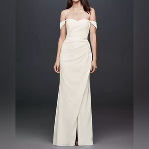 Elegant Ivory Crepe Gown